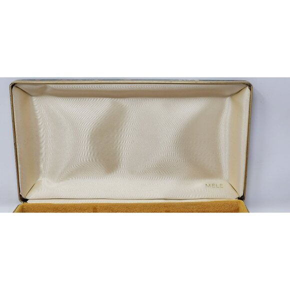 Vintage Mele Jewelry‎ Box Brown & Gold Floral Velvet Lined Storage Case - Picture 9 of 15